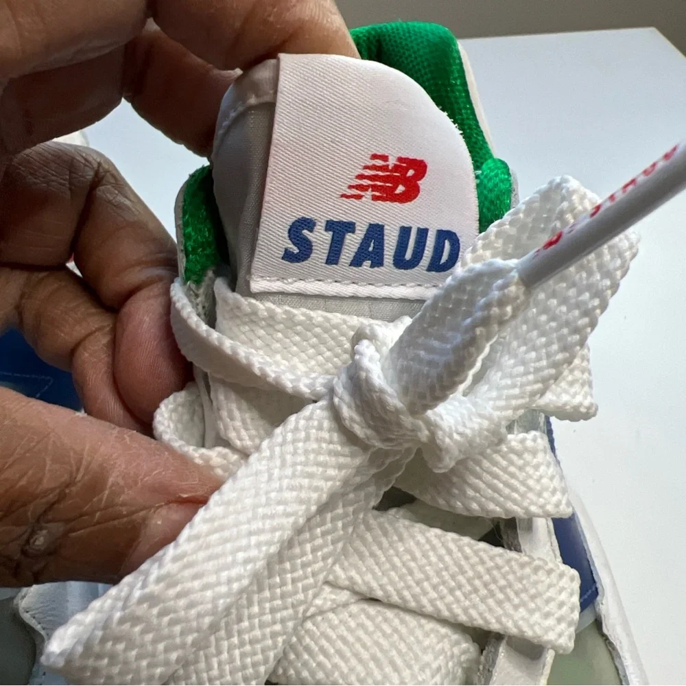 STAUD x New Balance 57/40 Sneakers Mens 6 White Blue Quartz Colored Laces New - Picture 4 of 16